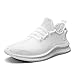 Produktbild FUJEAK Herren Laufschuhe Herren Lässig Atmungsaktive Wanderschuhe Sport Athletic Sneakers Gym Tennis Slip On Bequeme Leichte Schuhe Weiß 45 EU