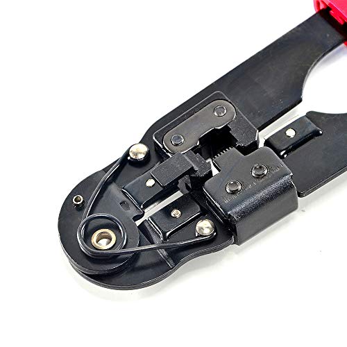 PlusCable Alicate De Crimpar Rj45 8P8C Lt-C10 Preto E Vermelho