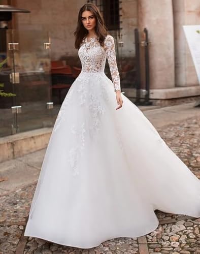 Lace Appliques Wedding Dresses Boho A-Line Whiteb 14 #TOP29