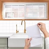 【Carrelage Adhesif Autocollant】Les carrelage adhesif mural cuisine de haute qualite adherent fortement aux surfaces lisses, sans percer ni outil necessaire, il suffit de decoller et coller, adaptes comme stickers muraux pour cuisine et salle de bain