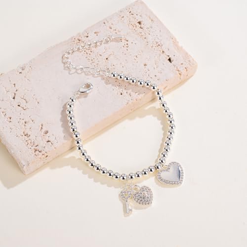 JUANKIKI heart bracelets for women，14K Gold Plated Heart bracelets，Mother's Day Gift Anniversary Christmas Birthday Jewelry Gifts for Women Wife Girlfriend - image 5