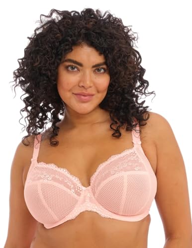Elomi Women's Charley Stretch Lace Underwire Plunge Bra, Ballet Pink, 34H UK