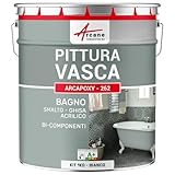 ARCANE INDUSTRIES Resina per la ristrutturazione della vasca e del lavandino piatto doccia smalto bagno - ARCAPOXY - 262-1 kg (fino a 3 m² in 2 strati) Bianco - RAL 9003