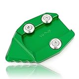 FATExpress Motorcycle CNC Aluminum Kickstand Side Stand Support Pad Plate Extension Pads Foot Pad for 2015-2018 Kawasaki Vulcan S EN650 VN650 EN VN 650 2016 2017 15-18 (Green)