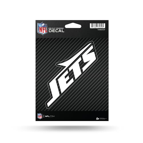 Rico Industries NFL Football New York Jets Carbon Fiber Design 5" x 7" Vinyl Die-Cut Decal - Car/Truck/Home Accessory