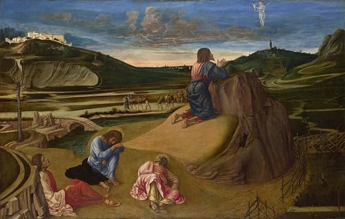 Pintura al óleo fina La Agonía en el Huerto, cuadro clásico de alta fidelidad en 60x90cm
