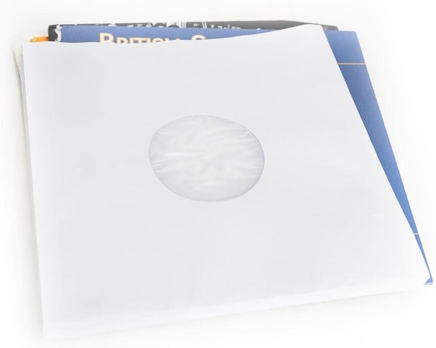 BMC 20 Vinyl Record Inner Sleeves for 12 Inch LP | White Kraft Paper Sleeves for 33 RPM Premium Storage | Easy Viewing Polylined Protection Covers | Ideal for Single, Double, and Gatefold Collection