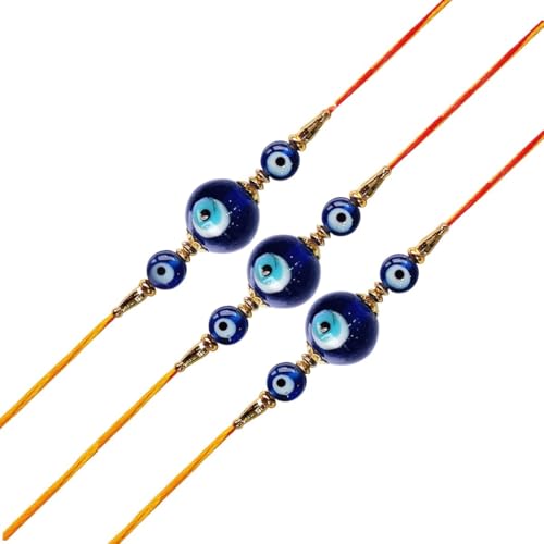 Image of Shubhanjali Crystal Beads Rakhi for Brother | Handmade Healing Crystal Stone Designer Rakhi for Bhaiya | Raksha Bandhan Gift Set with Roli Chawal, Kumkum, Greeting Card & Potli