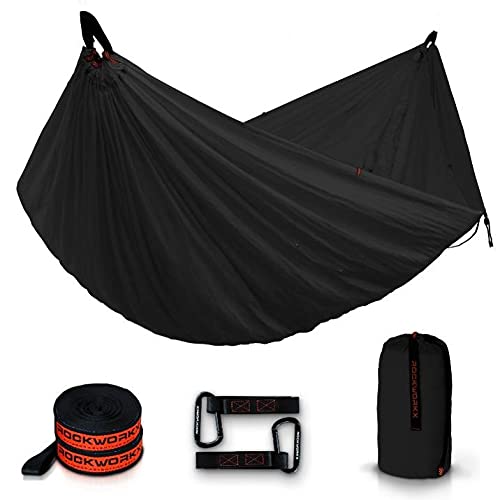 Rockworkx Camping Hammock Usa Single & Double Portable Multi-Use As Sunshade/Weather Shade/Tent Cover For Compact Travel Indoor & Outdoor (Multiple Colors) #TOP20
