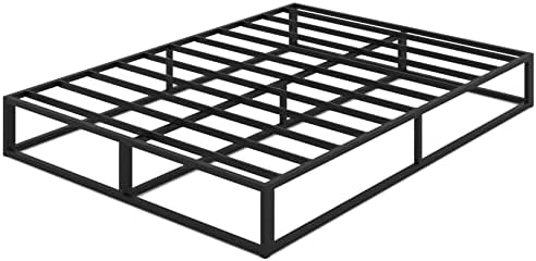 Bilily 10 Inch Queen Bed Frame with Steel Slat Support, Low Profile Queen Metal Platform Bed Frame Support Mattress Foundation, No Box Spring Needed / Easy Assembly / Noise Free