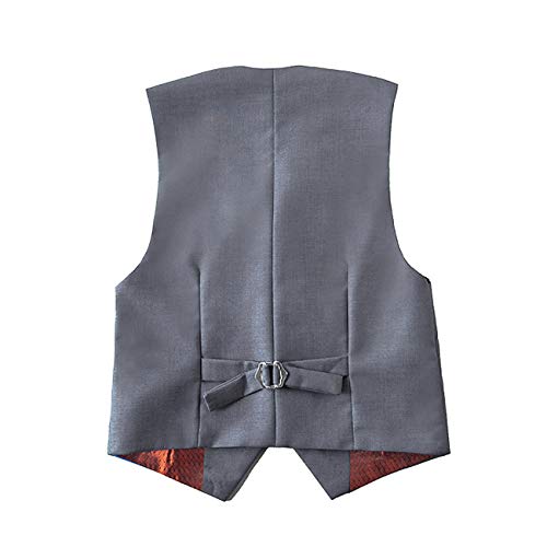 Lycody Boy's Suit Vest Kids Formal Dress Waistcoat Vest With 3 Button Gray Size 12 #TOP4