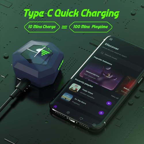 Image of AROMA NB126 Axis Upto 50 Hours Playtime* Fast Charging RGB 45Ms Latency True Wireless Bluetooth v5.4 Gaming Earbuds