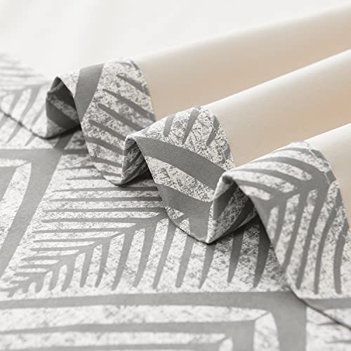 Jinchan 80% Blackout Curtains For Living Room, Geometric Patterns Drapes For Bedroom, Window Treatments For Room Darkening, Grommet Top Thermal Insulated Curtains 96 Inch Length 2 Panels Set, Grey #TOP6