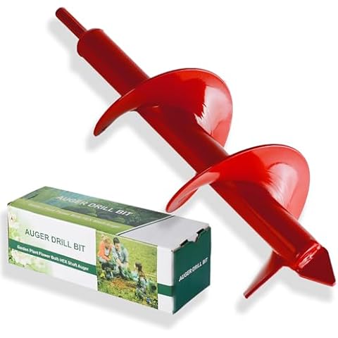 Auger Drill bit for Planting 4"X12", Garden Ground Earth Spiral Drill Bit for 3/8" Hex Drive Drill, Easy Bulb Auger for Post Hole Digger Flowers, Metal Bedding Digging Plant Rapid Planter Tool Cover