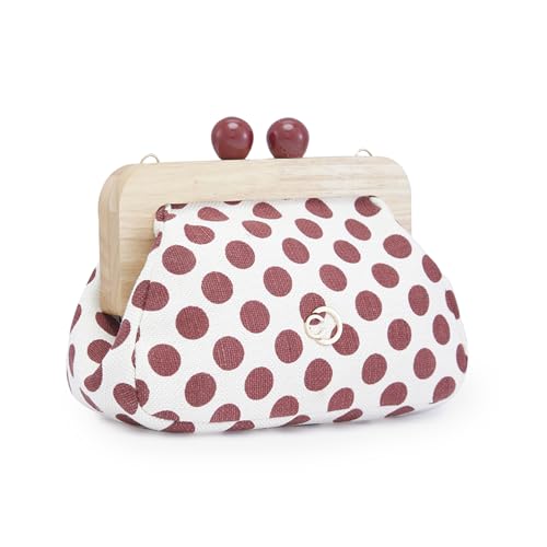 Image of Caprese Mindy Clutch, Small | Versatile Clutch for Women with Adjustable & Detachable Straps, Push Lock Closure | Stylish Clutch | Perfect for Parties, Weddings & Special Occasions (Red)