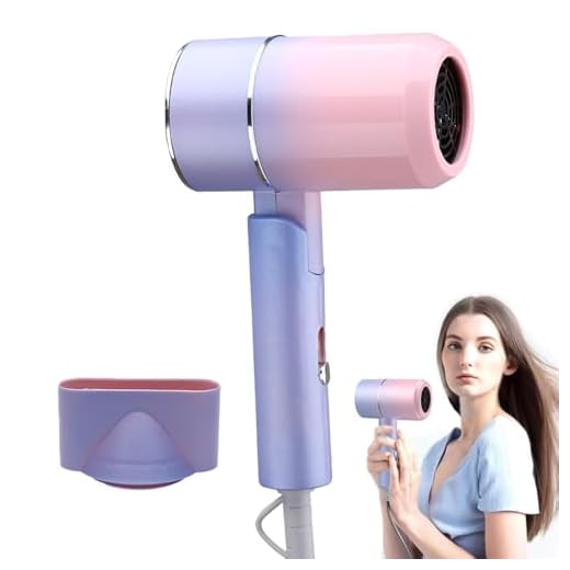 BIZOI Seche Cheveux Ionique, Pliable Petit Seche Cheveux Voyage, Professionnel Sèche Cheveux Ionique avec Buse de Coiffage, seche cheveux Sechage Rapide pour Famille Voyage Salons (Violet)