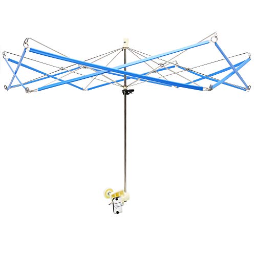 Umbrella Swift Yarn Winder,White Blue, Hand Operated Ball Winder Holder, Knitting Tool, For Swift Winding Lines, Laces, Yarns, Fiber Or Other Strings #TOP28