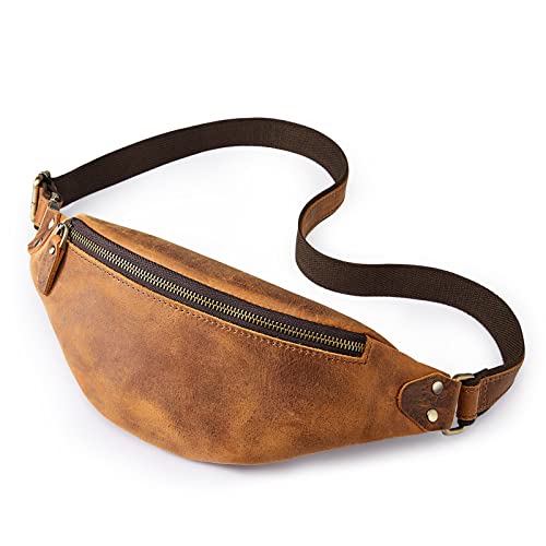 Genuine Leather Fanny Packs for Women, Sling Bag for Women, Small Crossbody Chest Bag