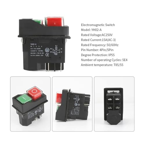 Interruptor de botón electromagnético KJD17 KLD-28 de arranque de protección de 5 pines 7