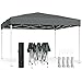 SONGMICS Pavillon 3 x 3 m, Faltpavillon, Gartenpavillon, Partyzelt, Sonnenschutz, Leichter Regenschutz, tragbar, für Hof, Garten, Markt, dunkelgrau GCT102GZ01