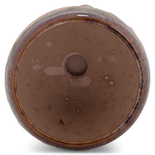 Napco Drip Glazed Ceramic Pot For Indoor Plants Planter With Saucer, 3.25 X 2.5, Pink And Brown #TOP2