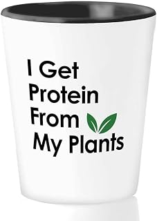 Vegan Shot Glass 1.5oz - From My Plants - Fruitarian Herbivorous Vegetarian Diet Healthy Plant Based Gluten Free Veggie Veganism