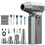 Compressed Air Duster, 150000RPM Electric Air Duster with LED Display & Brushless Motor, 4-Gear Air Blower Rechargeable with LED Light, Cordless Turbo Fan for Computer, Keyboard, Car, Home, Outdoor