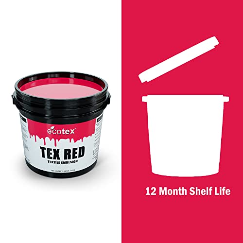 Ecotex® Tex-Red Screen Printing Emulsion (Quart - 32oz.) Pre-Sensitized Photo Emulsion for Silk Screens and Fabric - for Screen Printing Plastisol Inks, Pure Photopolymer Screen Printing Supplies