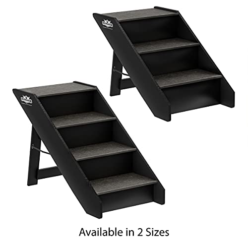 Pet Stairs - Home and Vehicle Nonslip Carpeted Dog Steps with 4-Step Design - for Puppies, Kittens, and Other Small Pets by PETMAKER (Gray) by PETMAKER - Image 6