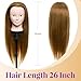 Neverland Beauty Mannequin Head with 80% Real Human Hair, 26 Inch Makeup Training Head for Braiding, Styling & Cosmetology Practice, False Eyelashes #27