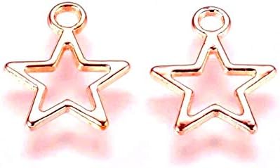 Angel Malone ® A Pack of Plated Metal STAR Pendant Charm Beads Jewellery Making Findings - UK Sellerr (Rose Gold 20pcs. 15mm) - Image 3