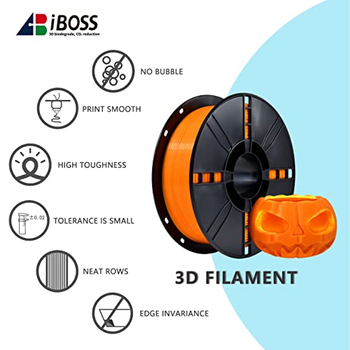 Image of iBOSS PLA Plus (PLA+) 3D Printer Filament 1.75mm,1kg Spool (2.2lbs) Toughness Enhanced 3D Printing Filament,Dimensional Accuracy + /- 0.02mm,1.75mm PLA Plus Filament,Fit Most FDM Printer(Orange)