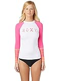 Roxy Women's Long Sleeve Loose Fit Rashguard UPF 50+ Quick-Dry Recycled Swim Shirt, B-White, Small