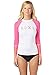 Roxy Juniors Perfect Stripe Long Sleeve Rash Guard, White, 6-S
