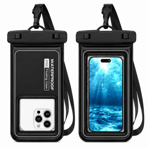 Funda Impermeable Móvil Flotante 2 Unidades, IPX8 Flotante Funda Acuática Móvil con Cordón Ajustable, para 17/16/15/14 Pro MAX, Samsung S26 S25 S24 Ultra, hasta 7,5