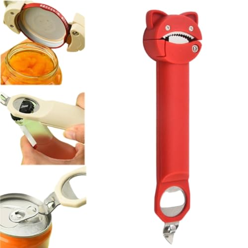 Abrelatas magnético multifuncional, abrebotellas retráctil ajustable de acero inoxidable, abrebotellas de acero inoxidable, tapas de acero inoxidable, abridor de tarros para personas mayores con manos