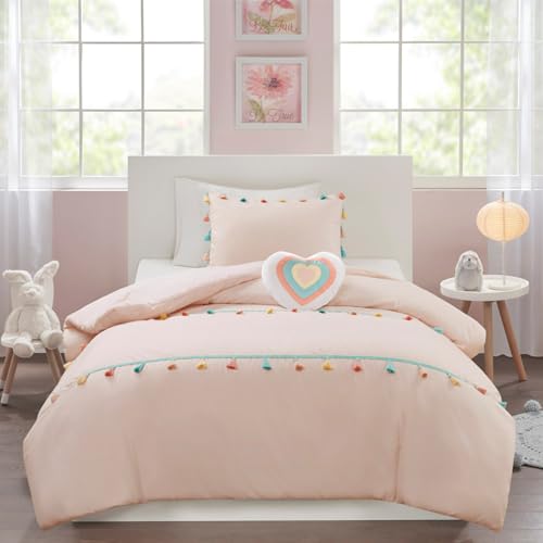 Intelligent Design Kids Colors Tassel Queen Blush Comforter Set, 4pc by Intelligent Design - Used condition - US$54.80