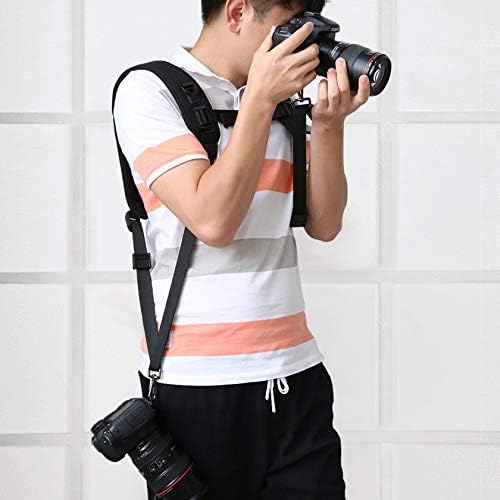 Hensych K-shaped Quick Snapshot Camera Shoulder Strap Quick Release Double Shoulder Harness Soft Pad Decompression Foam Strap Belt for DSLR Digital Cameras