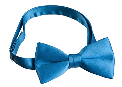 Tuxgear Mens Adjustable Satin Bow Tie, Men’s, Caribbean Blue