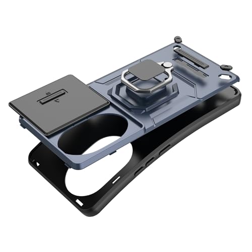 Image of TPU+PC Camshield Pro Case With Slide Camera Protection And Ring Stand Bumper Back Case Cover For Honor 200 Pro 5G (Black)