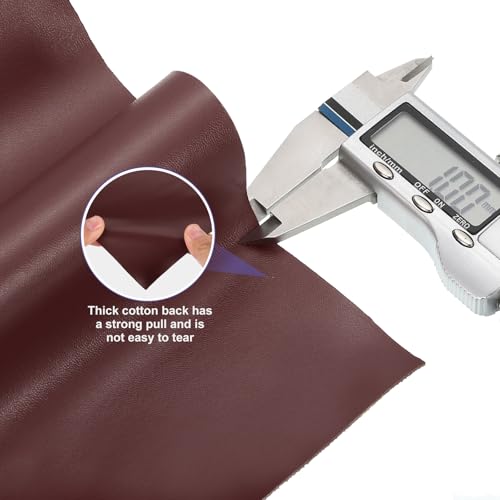 QUARKZMAN PU Kunstlederstoff Nappa-Optik 0,4 Yards Länge 54x14x0,04 Weiches Synthetikleder Material Blätter 1mm Dick Für Taschen DIY Basteln Dunkelbraun