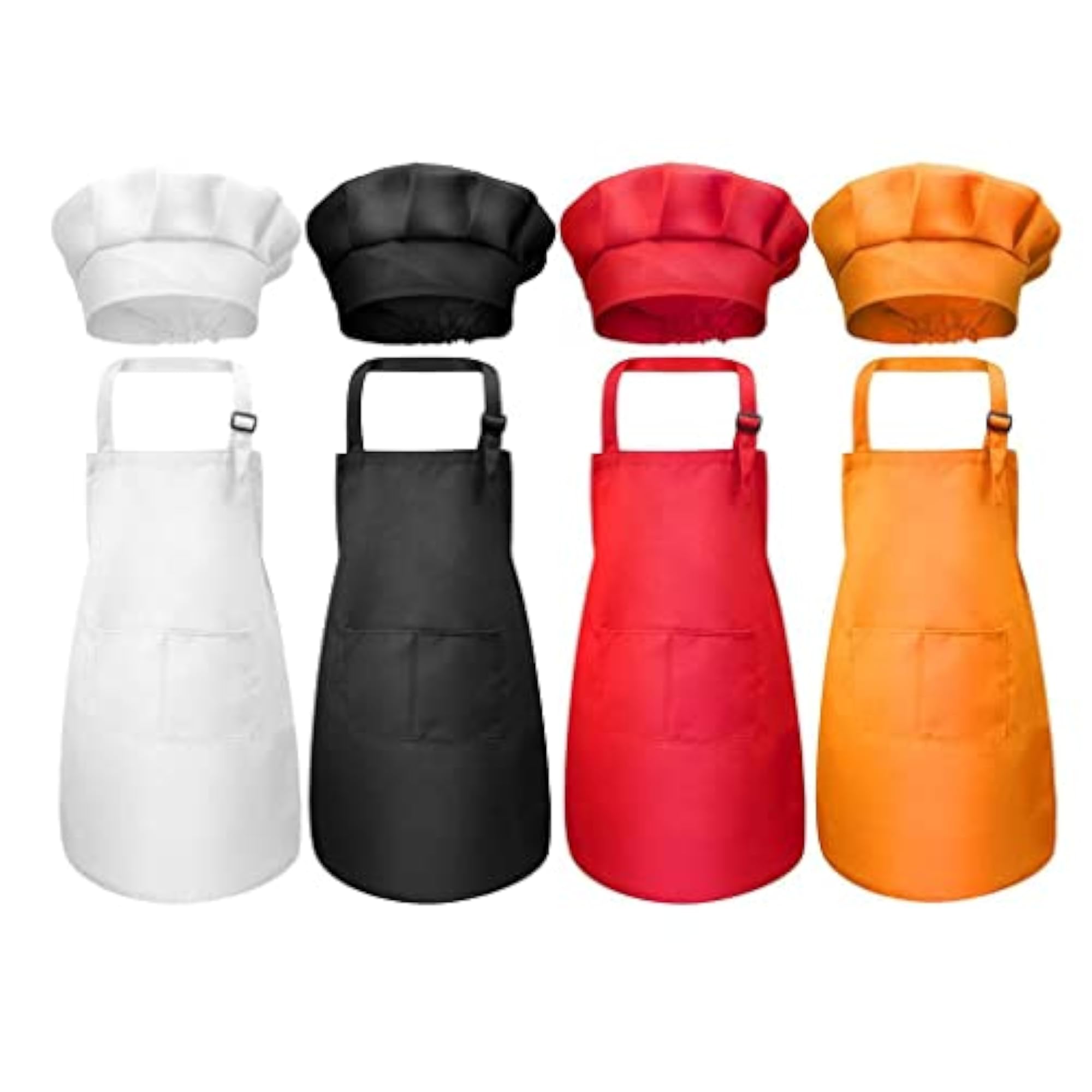 Kids Apron Chef Hat Set Adjustable Bib
