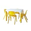 Ergos pkergos020123 pakket 1 tafel en 4 stoelen voor kinderen, leeftijd 4 tot 6, maat 2, geel glanzend