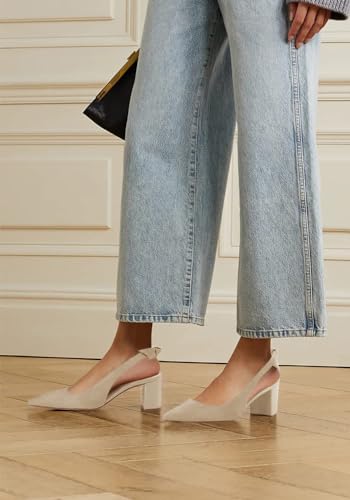 Image of Juliet Holy Womens Pumps Pointed Toe Slip on Slingback Cute Bowknot Classic Chunky Block Heels