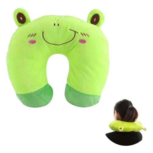 MOUMOUTEN Travel Pillow for Kids, Soft U-Shaped Animal Neck Pillow with Washable Cover for Airplanes Cars Buses Trains and Home Use (Forg)