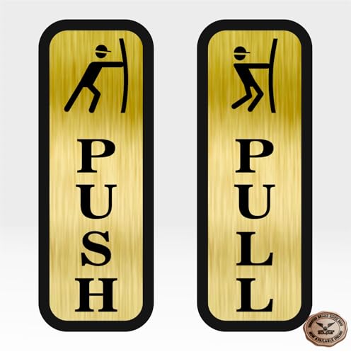 Image of PUSH PULL Door Sign, 6 Inch, Acrylic, Self-Adhesive