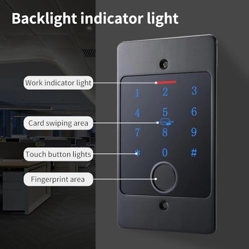 WiFi Tuya App Embedded Metal Stand-Alone Door Keypad,RFID Access Control System,13.56Mhz MF Card Reader IP68 Waterproof,with 10pcs ID Keyfob,Support PIN Code Fingerprint and Proximity Card Unlock