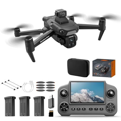 V918 GPS Drone with 8K Camera for Adults, RC Drones with 5 inch HD Screen, 90 Mins Flight Time, 3KM...