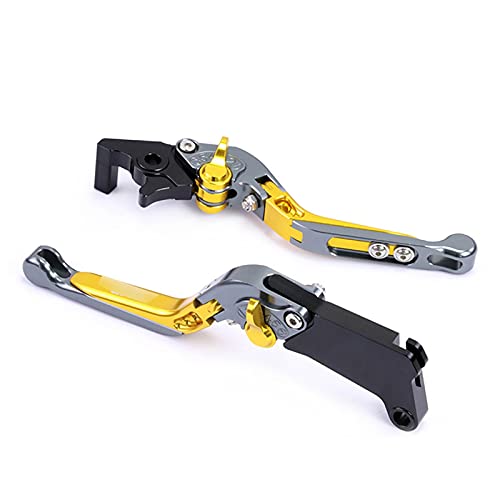 XINLEI maneta dePalanca de Embrague de Freno de aleación cromada Fit for 310X 310R 310V 310T ZT250R Efit Palanca de Freno Ajustable Plegable para Motocicleta, Mango inastillable(Color:Yellow) Cover