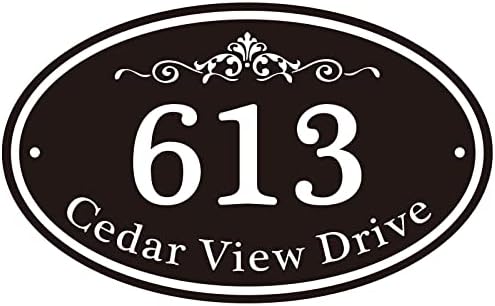 Reflective Address Plaque Sign WALL MOUNTED - Personalized Metal House Number Sign Plaque,Address Sign,House Address Numbers for Outside/Indoor House - Horizontal 911 Visibility Nite Bright(10 x 6 inch)